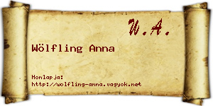 Wölfling Anna névjegykártya