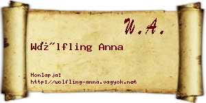 Wölfling Anna névjegykártya